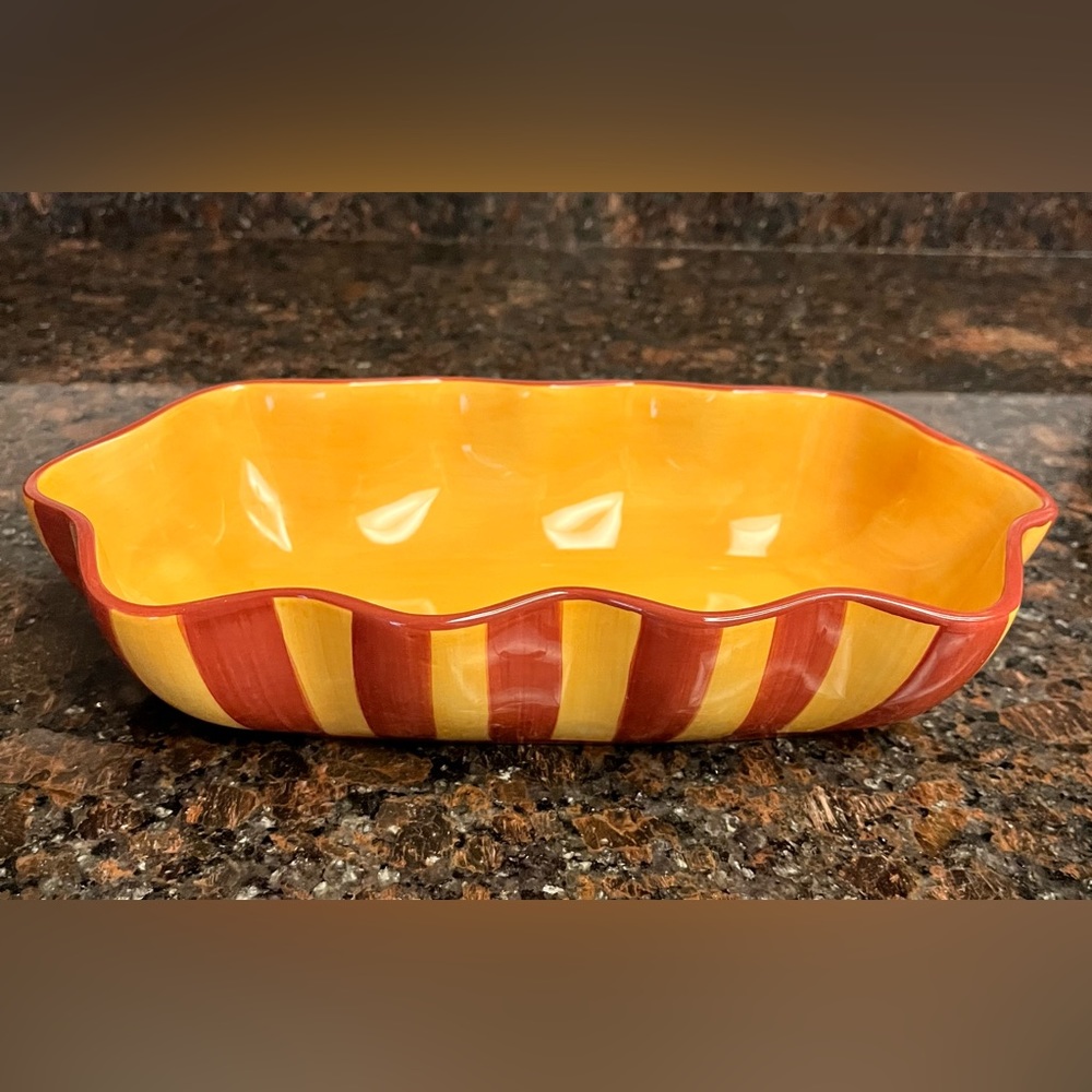 Southern Living at Home Sienna Yellow Ruffled Serving Bowl, by Gail Pittman …